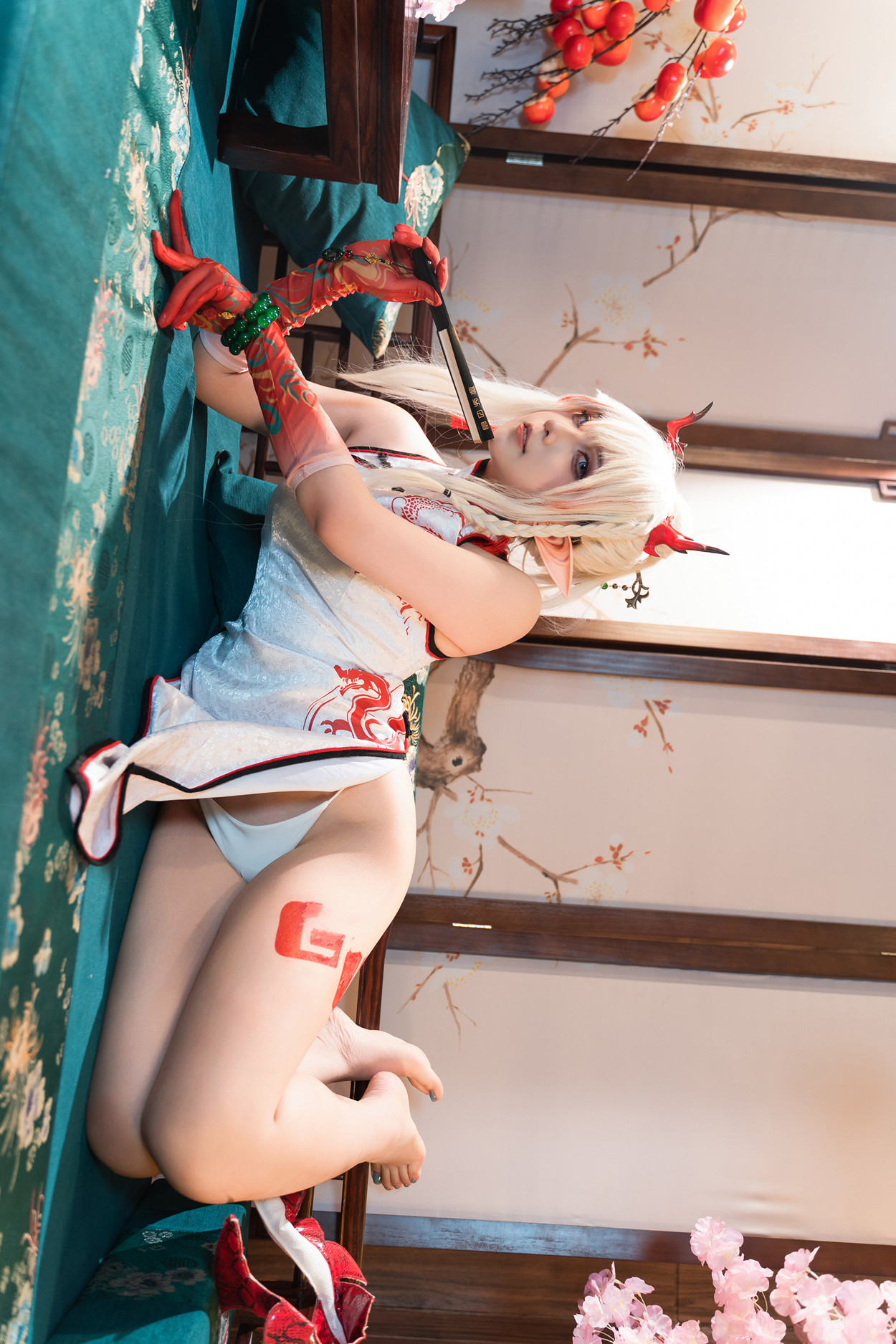 Cosplay 小和甜酒 & 橙风千雅 明日方舟年夕旗袍双人御守 Set.01