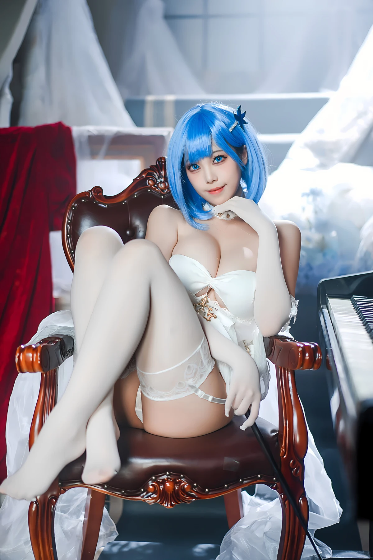 Cosplay 蜜汁猫裘Mizhimaoqiu – 碧蓝航线 恰巴耶夫白骑兵 Set.02