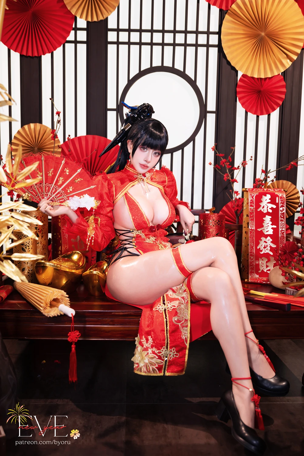 Cosplay 日本性感萝莉Byoru – Eve New Year Qipao